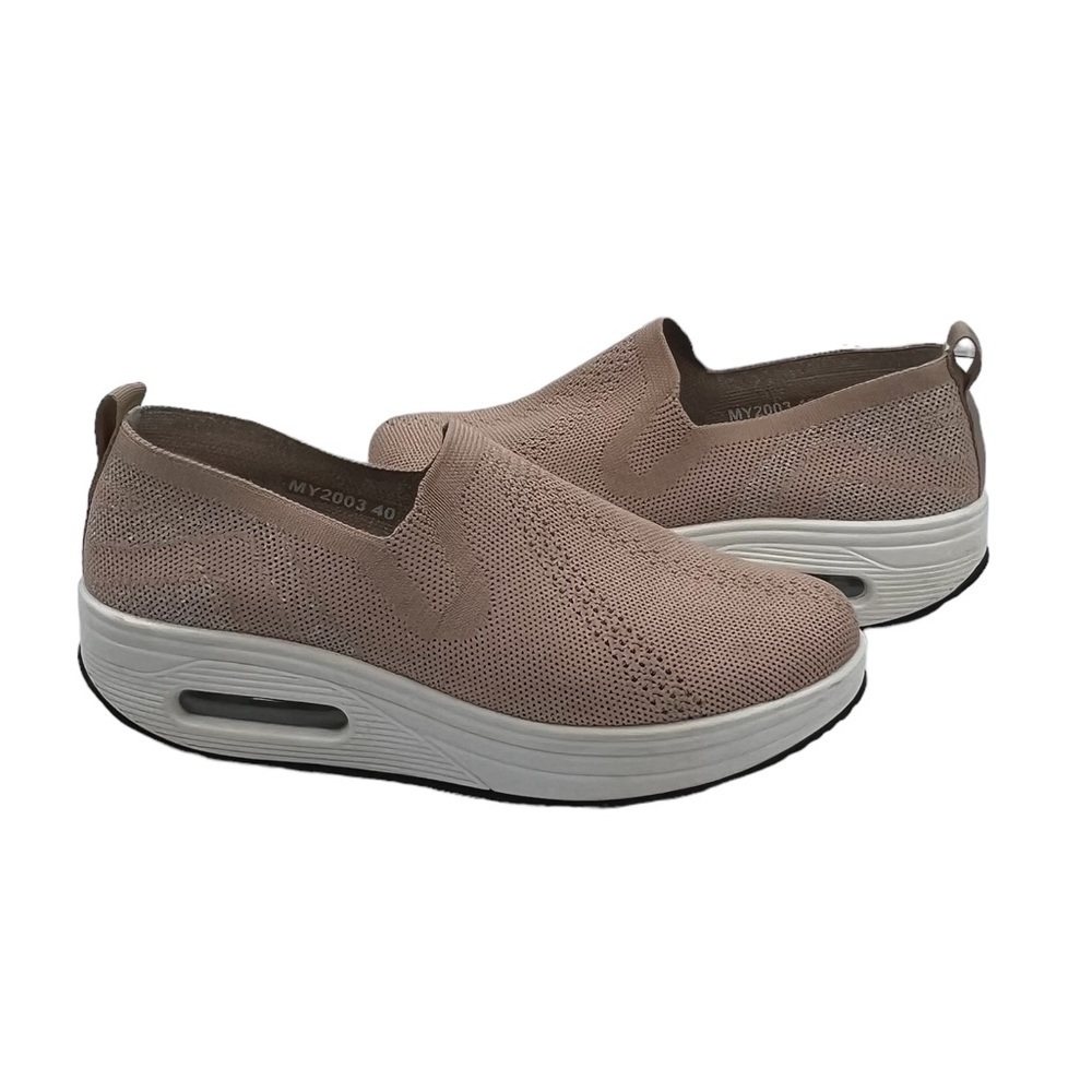 DONNA Mauve Comfort Wedge Slip On Sneakers Size 40 Women's